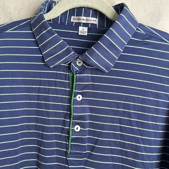 Peter Millar Striped Men’s Polo Golf Shirt XL - Picture 2 of 8